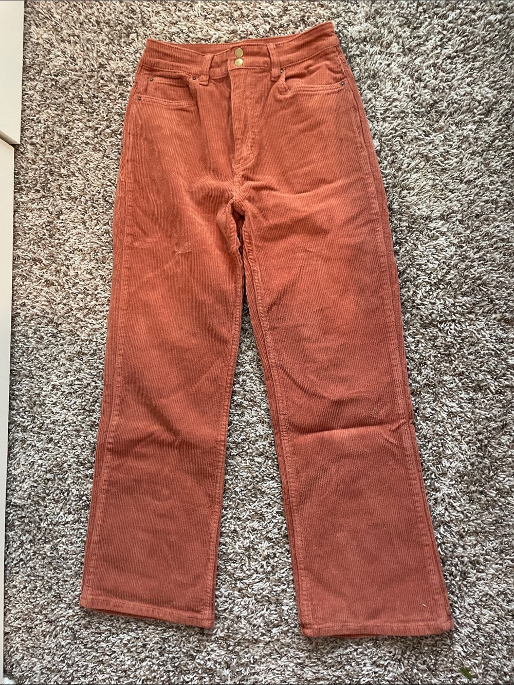 Billabong High-Rise Corduroy Jeans in Rust Orange
